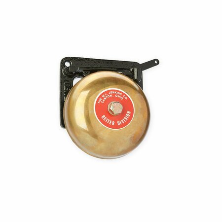 WL JENKINS 4-1/4in Single Action Trip Gong Bell-Black Frame with Brass Shell 4-50